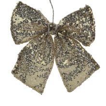 Ornamento lazo christmas masquerade champan 23cm