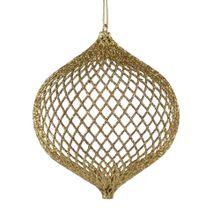 Esfera teardrop golden frost 11 cm