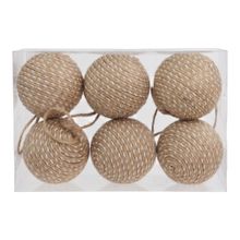 Set esferas origen natural deer santa 6 pzas 8 cm
