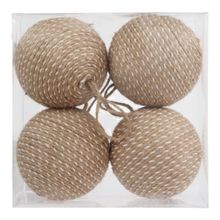 Set esferas origen natural deer santa 4 pzas 10 cm