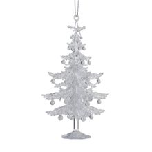 Ornamentos arbol acrilico blanco 14x8