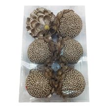Set esferas 6 pzas navidenas texturizadas con brillo