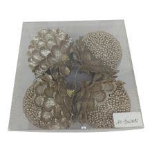 Set esferas 4 pzas navidenas texturizadas con brillo